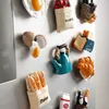 3PCSFridge Magnets Gourmet Refrigerator 3D Stereo Food Stickers Personalized Decorative Egg Bread Creative Stickers