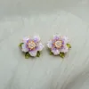 Boucles d'oreilles GLOD COULEUR COULDS SALL BIENDRES Tempérament de luxe Tempérament de fleur rose Zircon pour la mode des femmes