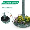 Other Bird Supplies 42" H Plastic Round Bath With Solar Light & Sturdy Base For Outdoor Garden