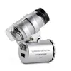 Przenośna mini kieszeń 60x mikroskop ręczny powiększający szklany szklany lupe UV Light Carel -Carector detektor jubiler z światłem LED