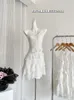 Повседневные платья Дизайн шикарные цельные платья без рукавов от плеча сладкое 2000-е эстетическое белое платье A-Line Mori Girl Party Prom Luxury