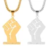 Black Lives Matter Colares de pendentes africanos para homens homens colar de cor ouro Jóias de ornamento de aço inoxidável Africa.