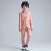 Kledingsets Big Boys Formele verjaardag Pograph Suite Kids Pink Jacket Broek Bowtie Trouwjurk Tiener Kinderen Afstudeer kostuum