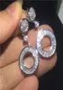 Vecalon 2018 Carrière Dange Earring Diamond 925 Sterling Silver Party Wedding Drop oorbellen voor vrouwen Bridal Jewelry Gift7805245
