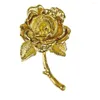 Broches élégantes femmes filles mode golden rose fleur baroque style vintage dame fête robe de mariée corsages à broches florales