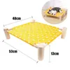 Łóżka kota meble Podwyższone drewniane ramy meble z łóżka dla oddychania płócienne pens