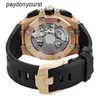 Audemar Pigue Watch Royal Oak APF Factory offshore 43 mm Rose Gold Black Bare Dial