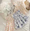 Babymeisjes chiffon bloemenjurk zomer mouwloze jurken 2024 nieuwe kindermeisje prinsesjurk