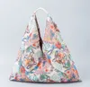 Plante de fleurs sacs réutilisables sacs sac fourre-tout pliable plissé en tissu portable sac épicerie pliant des sacs à main de grande capacité pour les sacs de fête de fête des filles