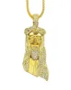 Золотой цвет Иисус Христос Голова Лица Хип -Хоп подвесной колье ожерелья для мужчин и женщин Модные праздничные аксессуары5390177