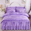 Bedding sets Bedding Set Bed Linen Cartoon Winter Thickened Velvet Four-piece Flannel Coral Polyester Bed Sheets Comforter Bedspreads J240509