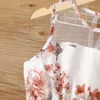 Платья девочки Pt Childrens Floral Print Дизайн экрана рукавочного рукавов Drassl240508