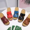 Hausschuhe PU Mid Heel Gummi Basic Lason Ladies Schuhe zum Verkauf 2024 Keile peep Zehen flache Sommer Frauen