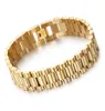 Fashion 15mm Mens Womens Watch Band Bracelet Hiphop Gold Silver Stainless Steel Watchband Strap Cuff Bangles Jewelry7151217