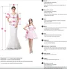 Сексуальные бусины русалка свадебные платья прозрачные с длинным рукавом хрустал -жемчужины арабские свадебные платья Дубай с съемной юбкой