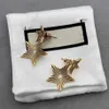 Vintage Stainless Steel Pentagram Stud Women's Gold Color Earrings Letter Ear Earring Jewelry Accessories High Quality Fashion Wed 253S