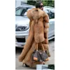 Women'S Fur & Faux Fashion Long Winter Hooded Coat Loose Thick Warm Plus Size Artificial Jacket Women Fl Sleeve Outerwear Drop Deliver Otoua