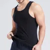 Tampo masculino Tops de algodão Men sem mangas Top Solid Color Gym Muscle Muscle