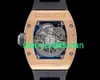 RM Luxury Watches Mechanical Watch Mills Rm010 Automatic Extra Large Date Rose Gold stG9