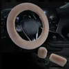 Steering Wheel Covers Car Cover Super Thick Short Plush Soft Warm Universal Protective Black Pink Women Man Automotive Interior