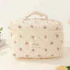 Kosmetiska väskor Floral Makeup Bag Print Set med dragkedja Stängning Portabel handtag 3 olika storlekar för resor toalettartiklar