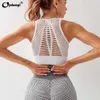 Active Underwear Women Sports Top Sexy Mesh Brathable Sports Bra Push Up Gym Fitness High-Impact Sports Underwear Seamless Yoga Bra Plus Size d240508