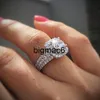 Band Rings Wedding Rings Round Simulated Diamond Rings Fashion Gemstone Silver Engagement Ring For Women Jewelry