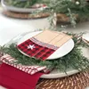 Décorations de Noël Sac à fourche de couteau en lin Merry pour la maison 2024 CRISTMAS ORNAMENT VISMAS NAVIDAD Gift Year