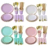 Dîner jetable Vreille Mint Green Paper Papin Disposable Table Vérification Fork Anniversaire Anniversaire Birthday Party Supplies Q240507