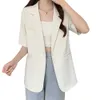 Women's Suits Blazers Korean fashion womens thin jacket womens summer loose single button womens jacket Coats casual solid short sleeved basicL2405