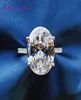 Anelli a grappolo Elsieunee 100 925 taglio ovale in argento sterling simulato simulato moissanite zircone gemstone anello femminile Impegno bene egri 6011101 6011101