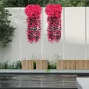 Decorative Flowers 2pcs Outdoor Courtyard Fence Artificial Hanging Garden Home Decoration Indoor Flower Basket Simulation Violet Pendant