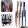 Painting Supplies Diy Add Beads Funny Pens 7Pcs/Lot Student Beadable Plastic Ballpoints Bead Ball Pen Promotional Christmas Gifts Crea Otuqa