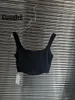 Tanks pour femmes 4.29 Klasonbell Fashion Per perle de la chaîne de perles Spaghetti Strap Camisole Fit Women Black Fishbone Slim Short Top Top