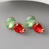 Gestüt Ohrringe Mode einfache geometrische Süßigkeiten Farbe Simuliert Opal ovaler Tropfen für Frauen Party Schmuck