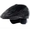 HT1845 Retro Classic Autumn Winter Hat Men Vintage Faux Dad Hat Warm Ear Flap Man Flat Basker Causal Ivy Basker Cap5519558