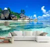 Aangepaste 3D muurschildering Wallpaper Nonwoven slaapkamer Livig Room TV Sofa achtergrond Wall Paper Ocean Sea Beach 3d Po Wallpaper Home Decor29908327961