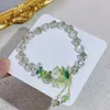 Braccialetti fascino moda squisiti piante di piante foglie orchidee cristalli artificiali cristallo verde colore bracele donna regalo feste di gioielli quotidiani