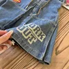 As crianças adoram o bordado do coração jeans de saia longa garotas de copo de canto elástico Saias de cowboy de moda