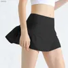 Skirts Summer running womens tennis culottes fake two-piece breathable badminton short skirt anti-empty sports hiking skirt Y240508