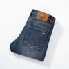 Men's Jeans Designer Luxury Quality Spring/Summer Mens Jeans Slim Fit High end Elastic Versatile Blue Straight Leg Pants All Seasons ABQ5