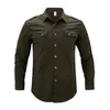 Herren lässige Hemden modische militärische Baumwolle Hemd Frühling Sommer Langarm PLUS Size M-5xl Classic Design Clothing Black Bluse