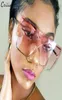 Mode groot frame oversized vierkante zonnebrillen vrouwen merkontwerper 2020 nieuwe randloze platte topgradiënt zonnebril Clear Shades2815137