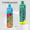 Tornado d'origine 9000 Puffs Disposable E Cigarette RGB 18ML Dispositif de vape rechargeable Préfais