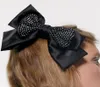 Vind me schattige bowknot haarclips voor vrouwen zwarte stoffen strassige strass big barettes 2019 nieuwe modehaarjuwelen accessoires hele8047560