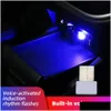 Decoratieve lichten Nieuwe auto -lamp Mini USB LED Interior Atmosphere noodverlichting PC Colorf lamp Accessoires Drop levering Automobil Otvzn