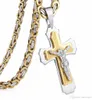 Hot Sale Multilayer Christ Jesus Pendant Necklace Stainless Steel Link Byzantine Chain Heavy Men Jewelry Gift2362788