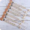 DIY Weave Baby Pacifier Clips Wood Beaded Pacifier Soother Holder Kids Clip Chain Holders Nipple Teether Dummy Strap Chains 14 Styles