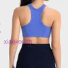 Designer Tops Sexy LUL Women Yoga Underwear New Vertical Thread 20 High Collar Anti Glare Sports Bra Strength Shock Absorbing Fitness