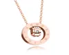 Roue de bonheur Colliers de pendentif zircon gâteau numérique romain rose or charmant accessoires de créateurs femmes filles acier inoxydable J6774174